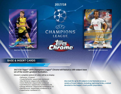 2017/18 Topps Chrome UEFA Champions League Soccer Hobby