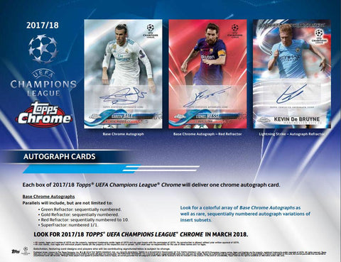 2017/18 Topps Chrome UEFA Champions League Soccer Hobby