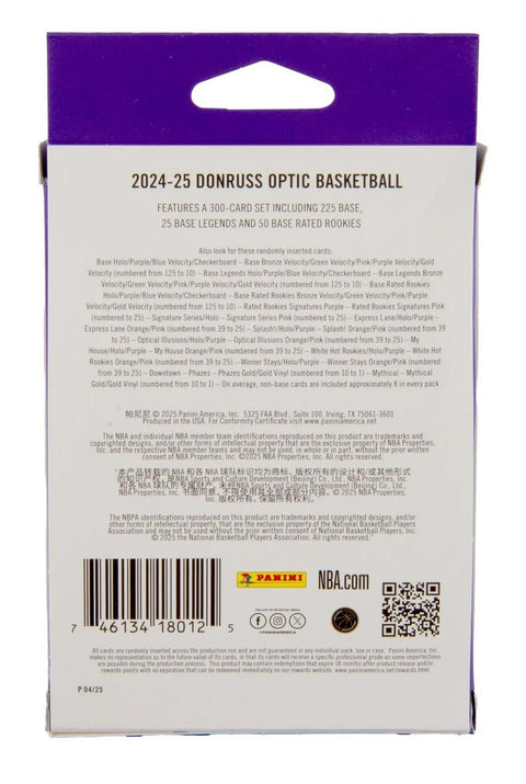 2024/25 Panini Donruss Optic Basketball Hanger Box