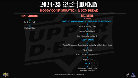 2024/25 Upper Deck O-Pee-Chee Platinum Hockey Hobby