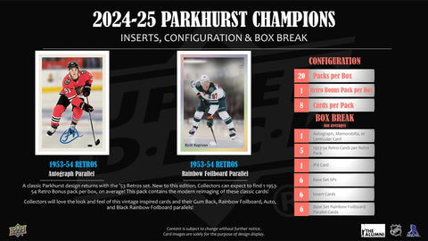 2024/25 Upper Deck Parkhurst Champions Hockey Hobby