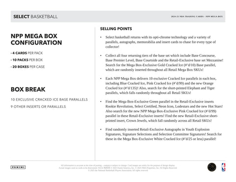 2024/25 Panini Select Basketball Mega