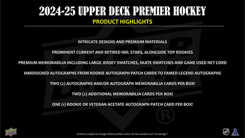 2024/25 Upper Deck Premier Hockey Hobby