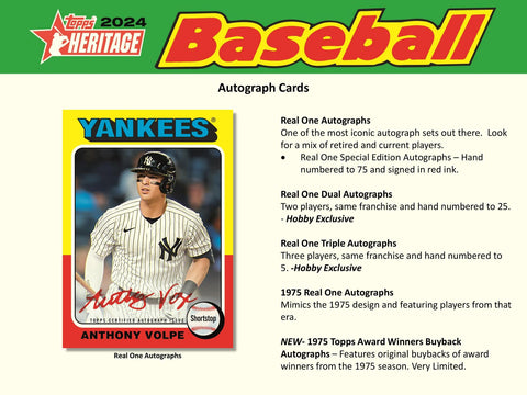 2024 Topps Heritage Baseball Hobby