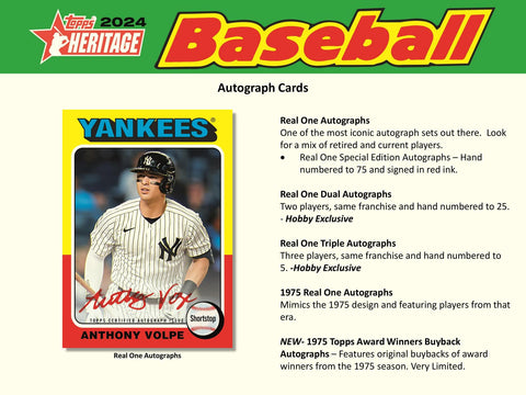 2024 Topps Heritage Baseball Hobby