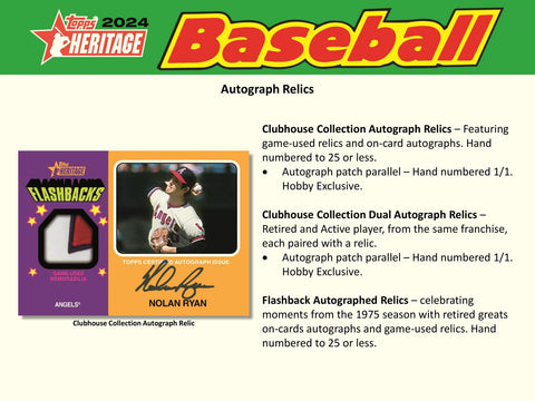 2024 Topps Heritage Baseball Hobby