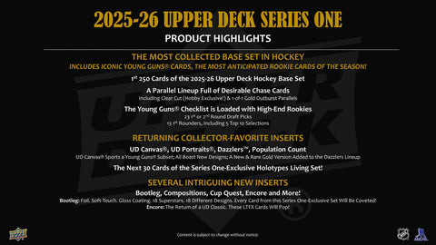 2025/26 Upper Deck Series 1 Hockey Hobby