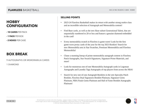 2023/24 Panini Flawless Basketball Hobby