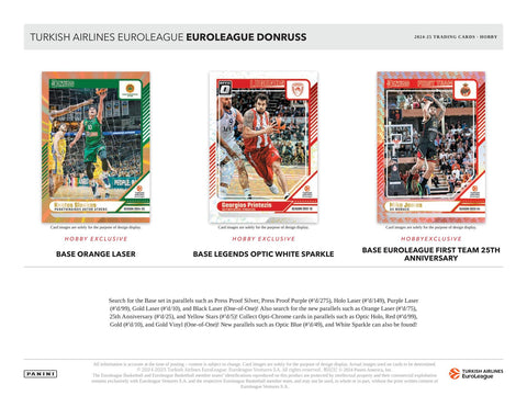 2024/25 Panini Donruss Turkish Airlines EuroLeague Basketball Hobby