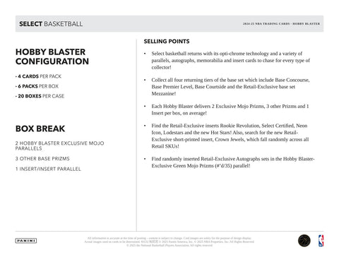 2024/25 Panini Select Basketball 6-Pack Hobby Blaster
