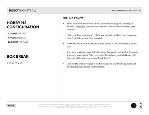 2024/25 Panini Select Basketball H2