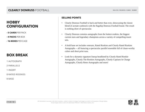 2024 Panini Clearly Donruss Football Hobby