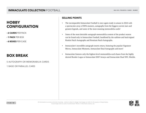 2024 Panini Immaculate Football Hobby