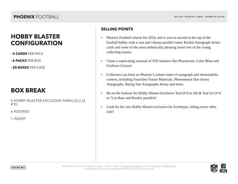 2024 Panini Phoenix Football 6-Pack Hobby Blaster