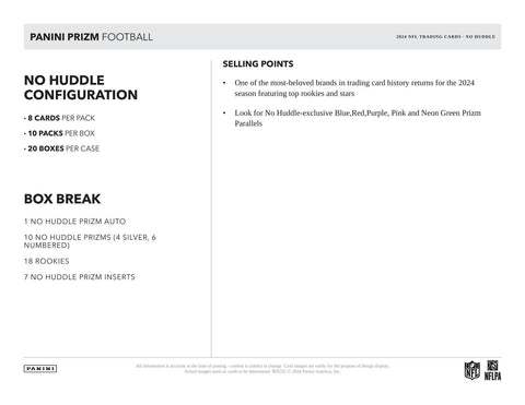 2024 Panini Prizm Football No Huddle Box