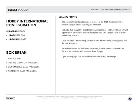 2024/25 Panini Select Premier League EPL Soccer International Hobby