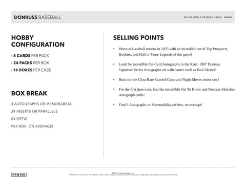 2025 Panini Donruss Baseball Hobby