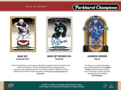 2022/23 Upper Deck Parkhurst Champions Hockey Hobby