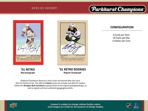 2022/23 Upper Deck Parkhurst Champions Hockey Hobby