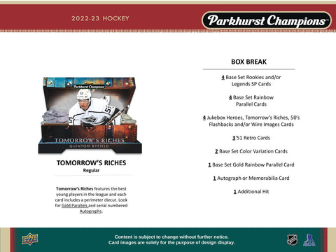 2022/23 Upper Deck Parkhurst Champions Hockey Hobby