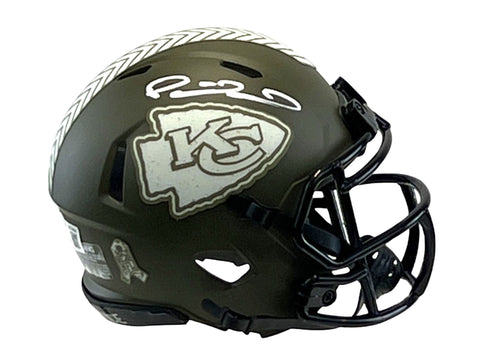 Patrick Mahomes Autographed Kansas City Chiefs Salute To Service Eclipse Mini Helmet
