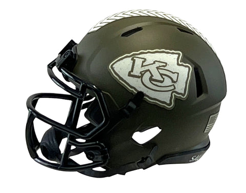 Patrick Mahomes Autographed Kansas City Chiefs Salute To Service Eclipse Mini Helmet