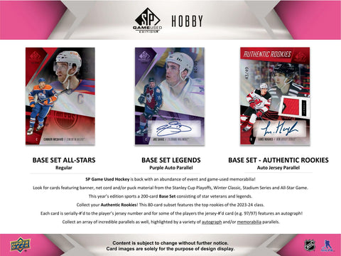 2023/24 Upper Deck SP Game Used Hockey Hobby