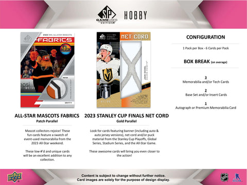 2023/24 Upper Deck SP Game Used Hockey Hobby