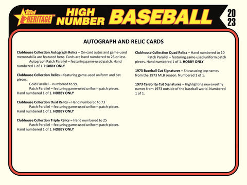 2023 Topps Heritage High Number Baseball Hobby