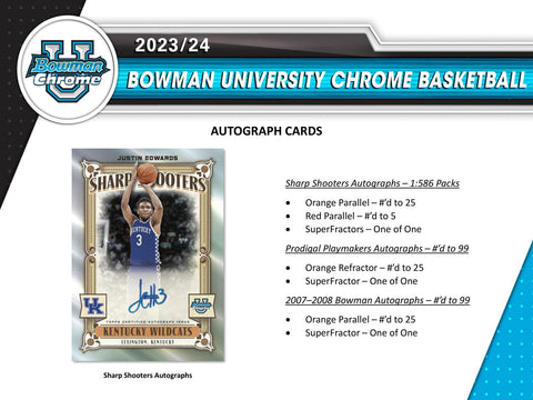 2023/24 Bowman University Chrome Basketball Breakers Delight