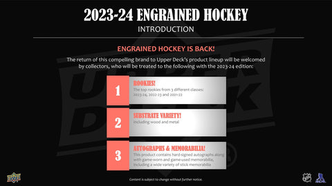2023/24 Upper Deck Engrained Hockey Hobby