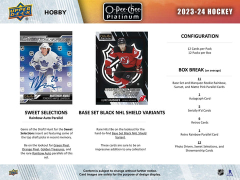 2023/24 Upper Deck O-Pee-Chee Platinum Hockey Hobby
