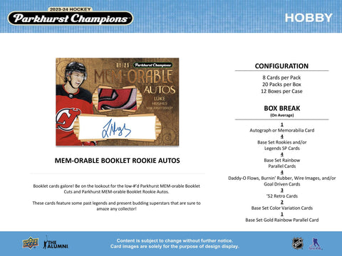 2023/24 Upper Deck Parkhurst Champions Hockey Hobby