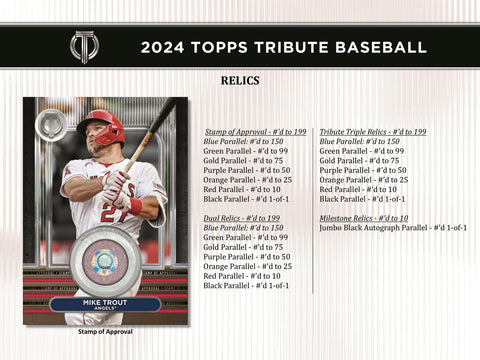 2024 Topps Tribute Baseball Hobby