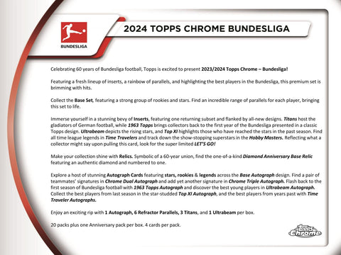 2023/24 Topps Chrome Bundesliga Soccer Hobby