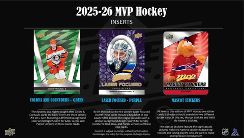 2025/26 Upper Deck MVP Hockey Hobby