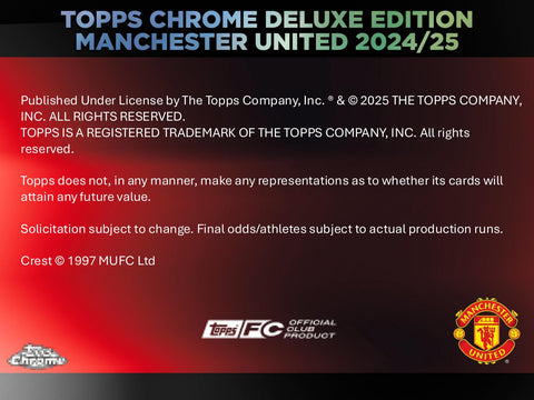 2024/25 Topps Chrome Manchester United Deluxe Edition Soccer Hobby