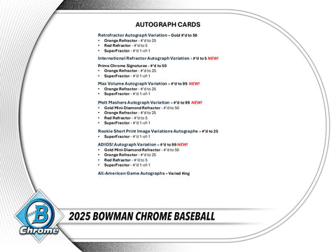 2025 Bowman Chrome Baseball Hobby