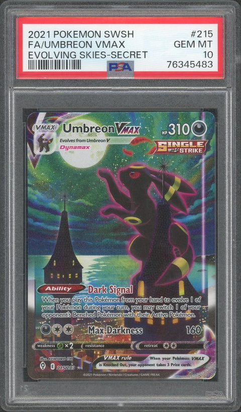 Pokemon Evolving Skies Umbreon VMax 215/203 PSA 10