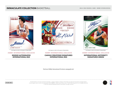 2024/25 Panini Immaculate Basketball International Hobby