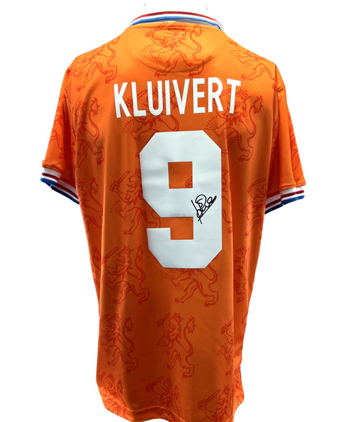 Patrick Kluivert #9 Autographed Netherlands 1994/1995 Home Soccer Jersey