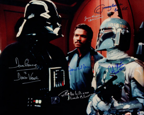James Earl Jones, David Prowse, Billy Dee Williams, Jeremy Bulloch, Jason Wingreen and John Morton Star Wars: The Empire Strikes Back Signed 40cmx50cm Photo Framed