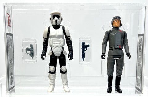 Star Wars Biker Scout 1983 L.F.L. Hong Kong UKG 80 *SW061831* & Star Wars AT-AT CMDR 1980 L.F.L. Hong Kong UKG 85 *SW061832*