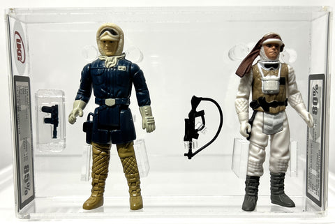 Star Wars Han Solo Hoth 1980 L.F.L. Hong Kong UKG 85 *SW061839* & Star Wars Luke Skywalker Hoth 1980 L.F.L. Hong Kong UKG 80 *SW061840*