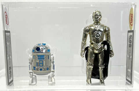 Star Wars R2-D2 Sensorscope 1977 Stamp G.M.F.G.I. No Coo UKG 80 *SW054723* & Star Wars C-3PO R/Limbs 1982 L.F.L. No Coo UKG 90 Gold *SW054722*