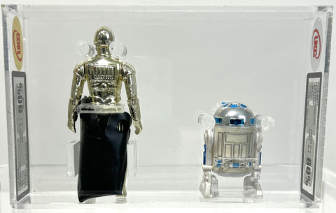 Star Wars R2-D2 Sensorscope 1977 Stamp G.M.F.G.I. No Coo UKG 80 *SW054723* & Star Wars C-3PO R/Limbs 1982 L.F.L. No Coo UKG 90 Gold *SW054722*