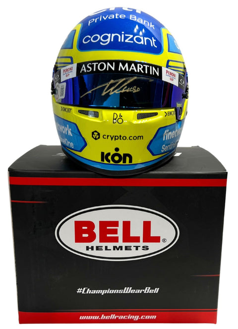 Fernando Alonso Autographed Aston Martin 1:2 Official Season 2023 Mini Helmet