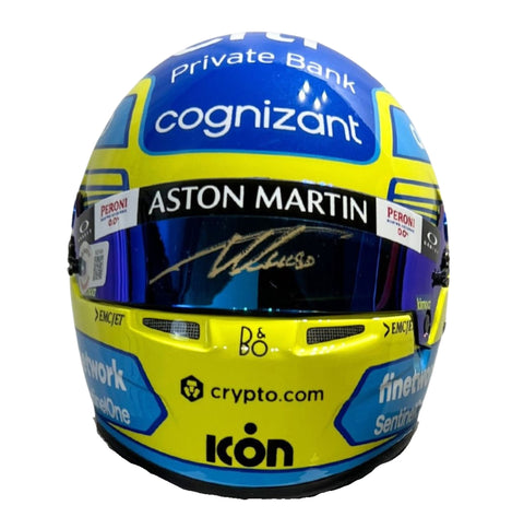 Fernando Alonso Autographed Aston Martin 1:2 Official Season 2023 Mini Helmet