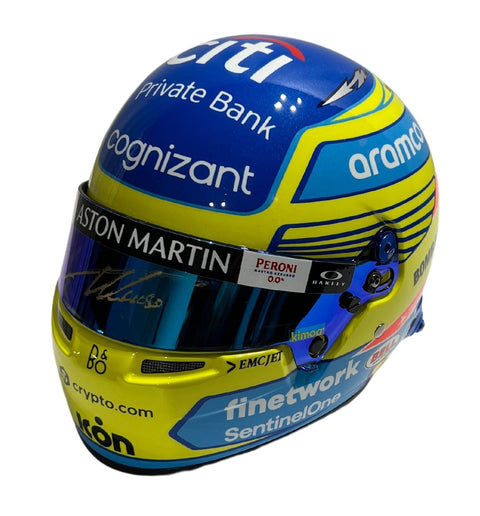 Fernando Alonso Autographed Aston Martin 1:2 Official Season 2023 Mini Helmet