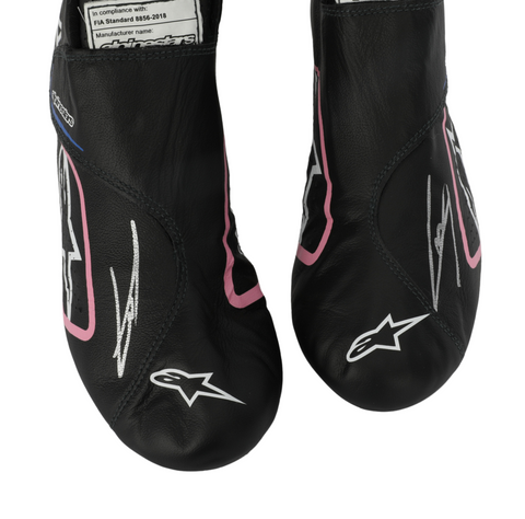 Pierre Gasly Autographed 2023 BWT Alpine Abu Dhabi Grand Prix Race Used Formula 1 Boots